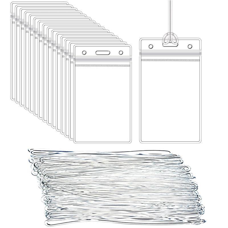 Lanyard Badge Holder - Clear Plastic ID Badge Holders Anti-Lost
