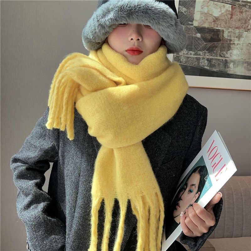 Korean Mohair Scarf Women Wint - Pashmina Wrap Large 评论和价格