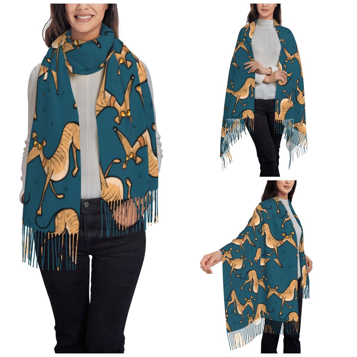 Greyhound Whippet Lurcher Dog  - Pashmina Wrap Large 评论和价格