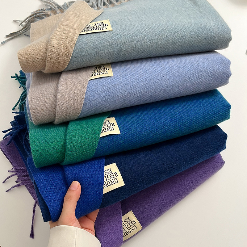 Fashion Solid Cashmere Warm Sc - Woven Scarf Blanket 评论和价格