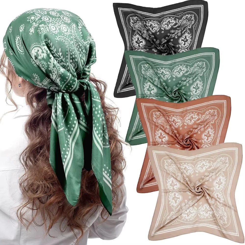 Luxury Brand Silk Square Paisl - Ascot Neck Scarf 评论和价格