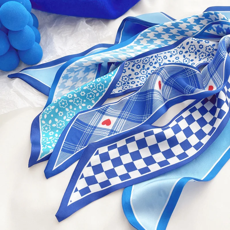 Klein blue silk scarf new chec - Silk Neck Scarf 评论和价格