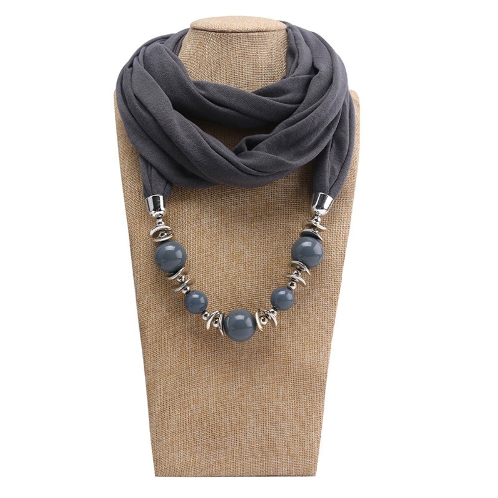 Chiffon Scarf Necklace Beaded  - Infinity Scarf Knit 评论和价格